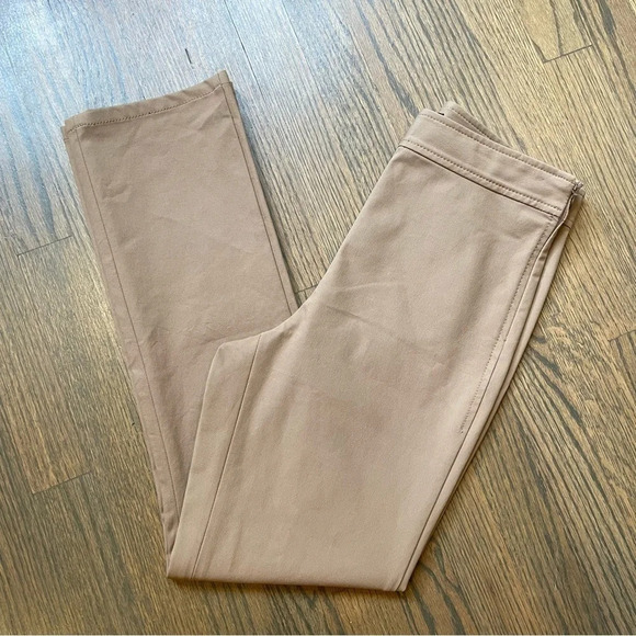 Theory Woman Bimsa Approach Pants Size 4 High Banded Waist Cropped Beige Tan - Picture 4 of 6